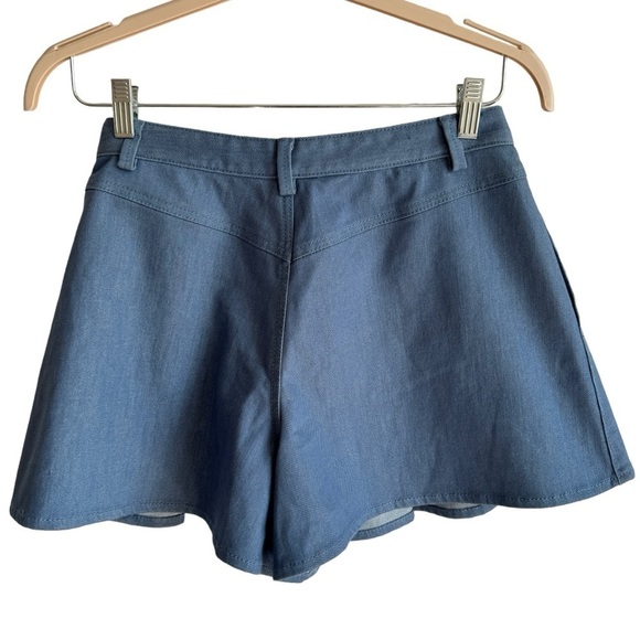 Thakoon Chambray Wrapped Side Button Skort/Shorts, Size 2 - Picture 6 of 8